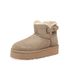 Fur And Leather Integrated Thick Soled Snow Boots With Winter Velvet And Thick Belt Buckle Cotton Shoes Short Boots_vogvips.com