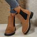 Chelsea Boots Casual Slip-On Ankle Boots With Thick Sole, Round Toe & Anti-Slip Rubber Outsole For Winter, Fashionable Martin Style_vogvips.com