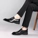 New Fashion Men's British Black Business Casual Loafer Shoes Daily Driving Office Leather Shoes One Foot Pedal Lazy Brown Banquet Dress Wedding Men's_vogvips.com