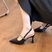 French Rear Strap Rhinestone Pointed High Heels 2026 New Fattened And Widened Large Size Single Shoes Rear Empty Sandals Women_vogvips.com