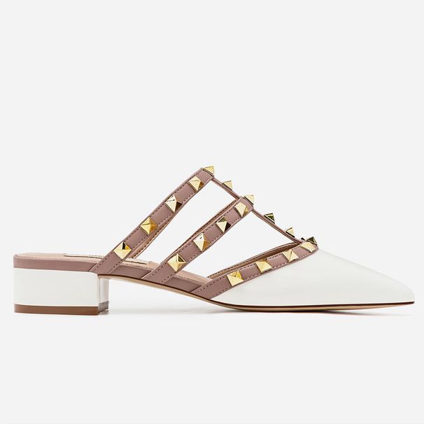 Spring New Pointed Rivet Cool Women's Thick Lazy Shoes Liu Nail Baotou High Heel Half Slippers_vogvips.com