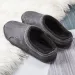 Black New Winter Suede Slippers Indoor Slipper Waterproof Home House Men Warm Velvet Fur Knitting Shoes_vogvips.com