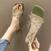 Plus Size Women's Shoes 41-43 Transparent Cross For Women Outdoor Fashion Studded Chunky Low Heel Slip-On Sandals 42_vogvips.com