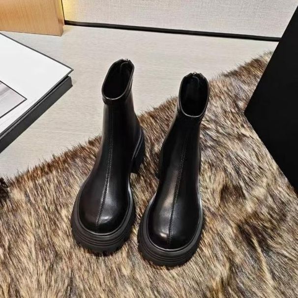 Stretch Martin For Women 2025 Autumn Winter New Short Fashion Versatile Slimming Petite Chunky Heel Slim Boots_vogvips.com