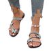 Women's Outdoor 2025 New Summer Model With Butterfly Rhinestone Strap Beach Shoes Versatile Slip-on Flat Sandals_vogvips.com