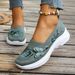 Women's Embroidered Fashion Casual Shoes Flyknit Breathable Slip On Plus Size Single Shoes New_vogvips.com