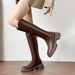 D-9 Thick Sole High Tube Riding For Women 2024 New Style Single Petite Over-the-Knee Versatile Long Boots_vogvips.com
