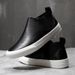 Euro Step Wenzhou Direct New Leather High-top Casual Trendy Simple Loafers Men's Fashion Shoes_vogvips.com