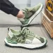 Men's Running New Mesh Breathable Chunky Shoes Fashionable Comfortable Casual Style Sports Thick Sole Trendy Green Free_vogvips.com