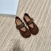 Vintage Leopard Print Women, Shallow Mango Toe Single Shoes, Women's One-Strap Mary Jane Loafers, Ballet_vogvips.com