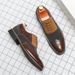 Euro Step Spring And Autumn New British Business Formal For Men, Patchwork Trendy Brogue Carved Pointed Casual Leather Shoes_vogvips.com