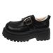 Leather Platform High-heeled Loafers Women's Velvet Small Leather Shoes_vogvips.com