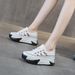 Chunky Sneakers Thick Sole Leather Hollow Out Women Summer 2024 New Retro Lightweight Height Increasing Casual Sports_vogvips.com