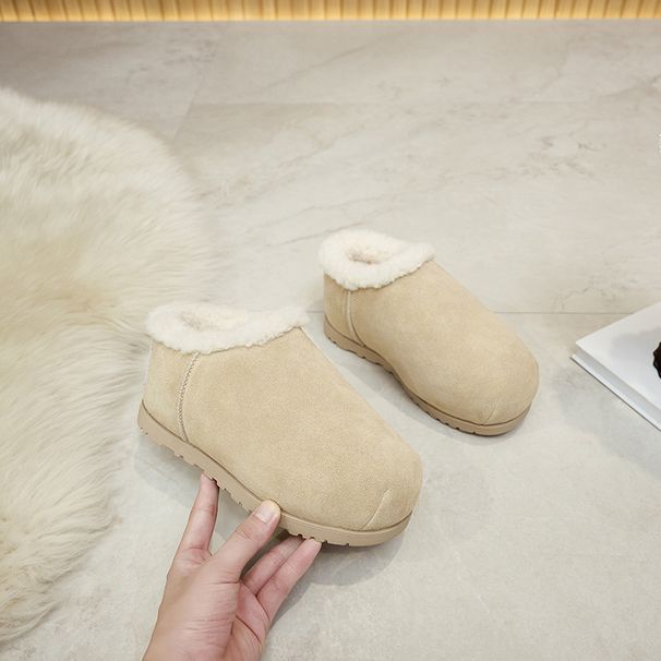 Fat headed bread shoes, Capibala snow cotton boots, Jurchen fur round toe, 2025 autumn and winter new item, height_vogvips.com