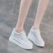 Mesh White Sneakers Women, Ins Style 2025 Summer New Checkered Low-top Breathable Platform Shoes With Thick Soles And_vogvips.com