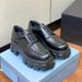High Version Triangular Standard Lace-up Platform Loafers Women's Gear Muffin Shoes British Style Versatile Height-increasing Small Leather Shoes_vogvips.com