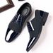 Men's Pointed Toe Dress Shoes - Business Formal & Casual Oxfords With Breathable Design, Lightweight Rubber Sole For Comfort Groom's Wedding Shoes_vogvips.com