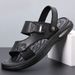 Summer Trendy Beach Casual Oversized Leather Sandals Men's Shoes 48 Size 47_vogvips.com