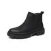 Glove Boots Trendy Men's Pure Black Mid-top Shoes Men's High-top Leather Shoes Heightening Chelsea Boots Men's Short Boots Leather Boots_vogvips.com