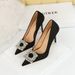 K Wind Spring And Autumn Banquet Women S Super High Heels Shallow Notched Satin Rhinestone Button Single Shoes_vogvips.com