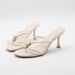 Elegant Strappy Heeled Sandals With Metallic Buckle - Chic Open-Toe Slides For Women, Comfortable & Stylish_vogvips.com