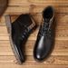 Men's Vintage Side-Zip Ankle Boots With Comfortable EVA Insole & Durable PU Upper (Brown/Black, Sizes 39-48)_vogvips.com