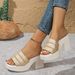 Sponge Cake Sole One Line Cool Slippers 2025 Summer Fashion New Item, Thick Heel Height Increasing Sandals For Women,_vogvips.com