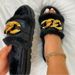 2024 Women Autumn/Winter New Luxury Brand Metal Buckle Hairy Slippers Chain Slippers Home Sandals Fashion Slippers_vogvips.com