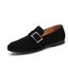 Men's fleece-lined beanie shoes Leather shoes slip-on loafers_vogvips.com