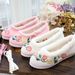 Hanfu Round Toe Cotton Lolita Girl's Wool Piping, Flat Bottomed Embroidered Cloth Shoes, Women's Shoes_vogvips.com