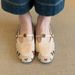Lan Cabinet Edition ~ Genuine Leather Patchwork Slip-On Mary Jane Loafers For Women Low Heel One-Strap Camellia_vogvips.com