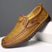 Suitable For All Seasons Spring Breathable New Casual Soft Sole Leather Shoes Men's Slip-On_vogvips.com