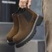 Martin Boots Men's Leather Chelsea Brown Vintage Boots Platform Height Growing Men's Men_vogvips.com