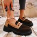 Foreign Trade Large Size Loafers Women Spring Autumn New Shoes British Style Suede European And American Thick Sole_vogvips.com