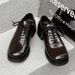 ShoeVault Brown Leather For Men, Round Toe, Thick Sole, Height Increasing, Wedding Groom Shoes, High-End Niche Casual Derby Shoes_vogvips.com