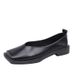 Style Low Heel Single For Women 2024 New Slip-On Loafers Square Toe Soft Sole Grandma Shoes Spring Autumn_vogvips.com