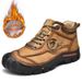 New high-top cotton-padded shoes men's shoes high-top fleece-lined warm leather shoes outdoor sports waterproof casual shoes non-slip hiking shoes_vogvips.com