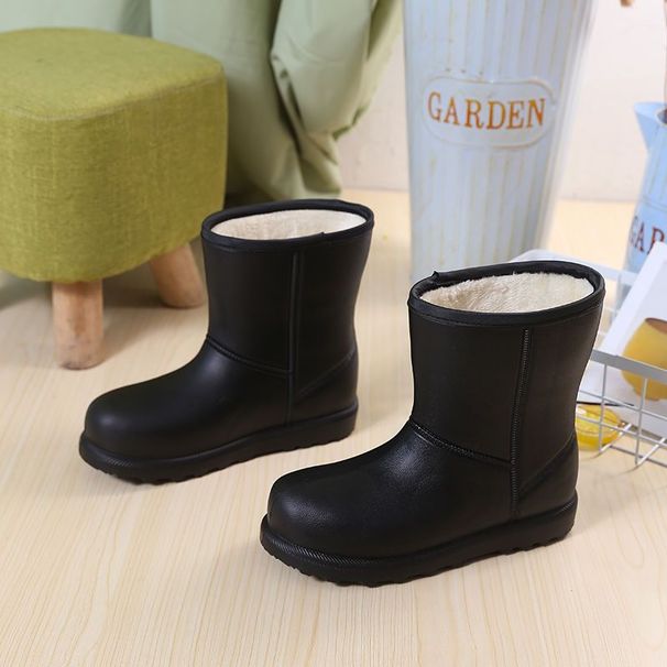 EVA One-Piece Korean Style Snow Boots New Anti-Cold Mid-Calf Furry Thickened Student Waterproof Non-Slip Type_vogvips.com