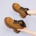 Autumn Winter British Style Outdoor Short Boots Yellow Boots Women Height Increasing Single-Lined Lightweight Thick-Soled Martin Boots Trendy New Boots_vogvips.com