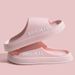 Feslishoet Women Letter Slippers Beach Slides Solid Color Mens Thick Sole Indoor Bathroom Anti Slip Shoes Summer Couple_vogvips.com