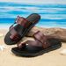 Leather New Summer Anti Slip Driving Casual Comfortable Large Men's Sandals_vogvips.com