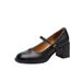 Leather Version~Silent Soft-soled Chunky Heel Versatile Commuting Women's Soft Leather Retro Mary Jane Shoes With_vogvips.com