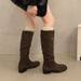 Over-the-Knee Khaki Slouch High Tube Riding Women's Shoes New Autumn Winter Pleated Slimming Long Boots_vogvips.com