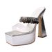 15cm Women's Outdoor Slippers, French Style, New Model With Sequins, Transparent Strap, Chunky Heel, Fairy-style_vogvips.com