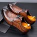 Wenzhou Men's Leather 2025 New European Style Crocodile Pattern Top Layer Cowhide Business Formal Pointed Toe Shoes_vogvips.com