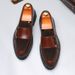 New Derby For Men, Summer Slip-On Leather Shoes, British Style, Trendy Business Thick-Soled Large Size Men's Shoes_vogvips.com