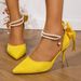 Cross-border Foreign Trade 2025 Autumn New Pointed Toe Bow Hollow French Style Versatile High-heeled Women's Shoes_vogvips.com