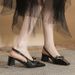 Qianluhui Textured Patent Leather Fashionable Bow Sweet Style Summer Closed-Toe Backless Sandals Elegant Women's Shoes_vogvips.com