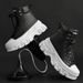 Men's Shoes New Shoes Thick Sole Height Increase Leather Casual Sports High Top Cross Border Large Size Shoes_vogvips.com