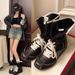 Casual Retro Versatile Platform Martin Boots With Hidden Heel, British Style Round Toe Lace Up Athletic Ankle Boots_vogvips.com
